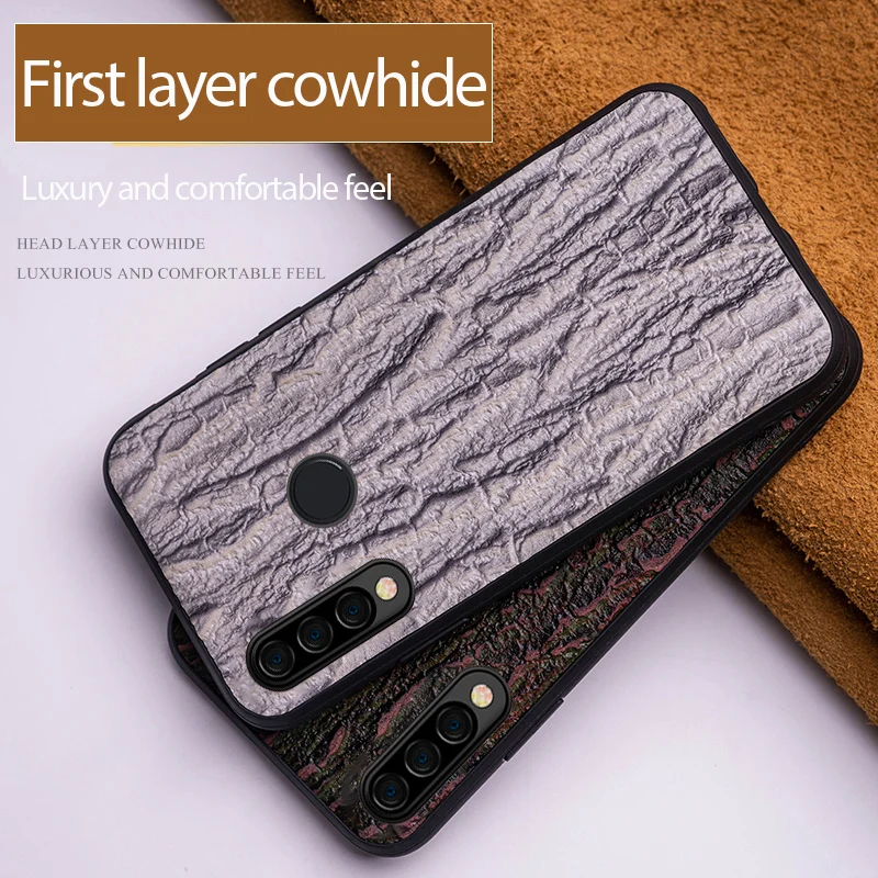 

Leather Phone Case For Huawei P20 P30 Lite P40 P50 Pro case For Mate 40 RS 30 20X 10 Cowhide Wood Texture Cover