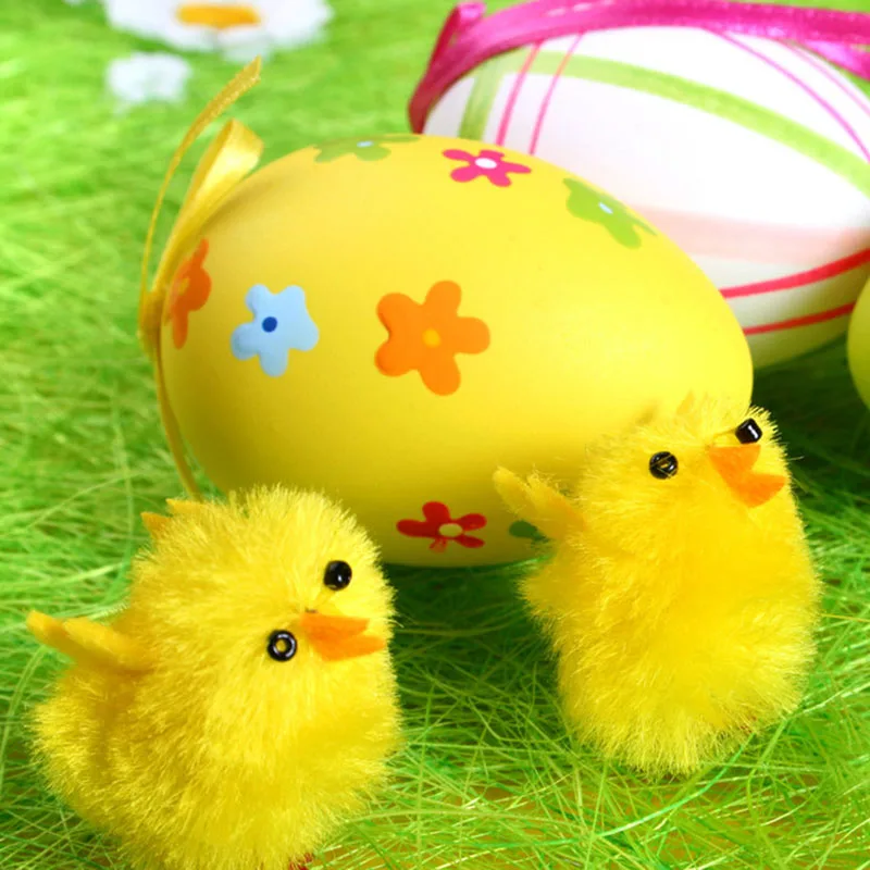

36Pcs Simulation Easter Chick Mini Artificial Toys Plush Chicken Gift Home Decor TWEL889