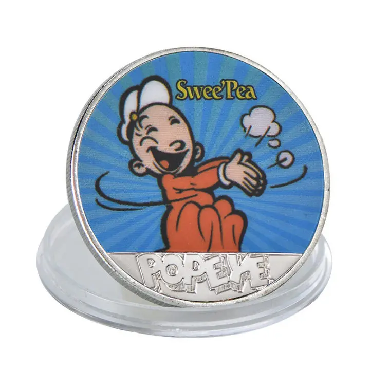 coin 6 WR Popeye Посеребренная металлическая копия монет мультяшный персонаж копия монеты коллекционные вещи Россия Подарки на день рождения сувениры - Цвет: coin 6
