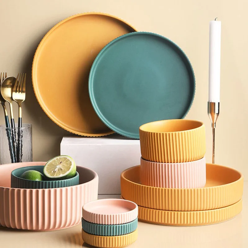 

Luxury Dinnerware Plate Fruit Aesthetic Food Microwaveable Plate Sets Restaurant Pratos De Jantar Kitchen Organizer GTJ50