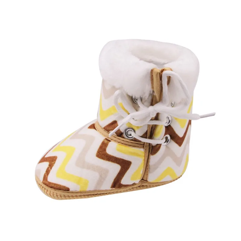 Зимняя детская обувь для новорожденных девочек и мальчиков с милым принтом