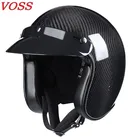 Мотоциклетный шлем для мужчин, шлем из углеродного волокна, с открытым лицом, для мотокросса