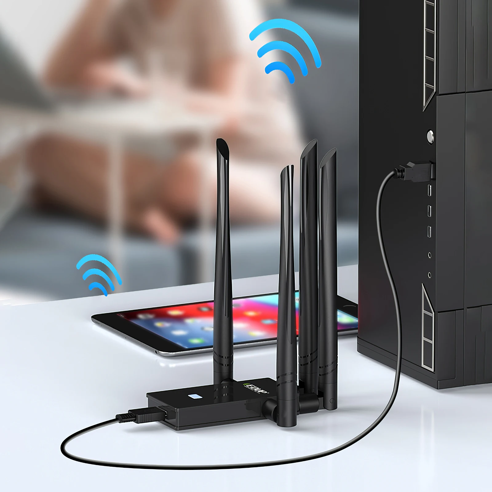 

Wi-Fi-адаптер EDUP, 1900 Мбит/с, 2,4/5 ГГц, 4 антенны 6 дБи
