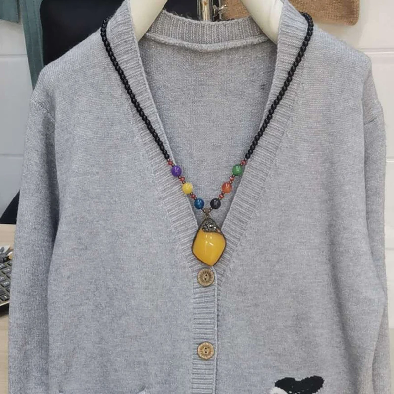 

2021 Autumn Winter Women Sweater V Neck Single Breasted Casual Cardigans Knitted Korean Long Sleeve Loose Sweater Women