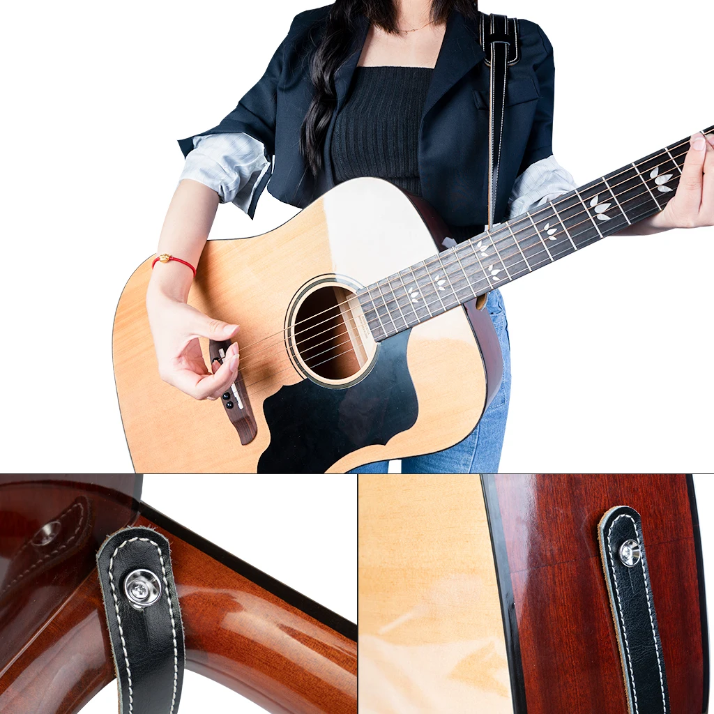 naomi elektrische gitarre strap leder schwarz einstellbare schulter gurt für gitarre elektrische gitarre bass gitarre teile zubehör neue fre
