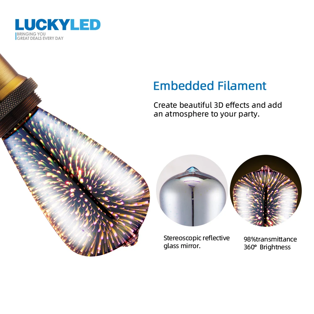 LUCKYLED E27 светодиодный 3D украшения светильник лампы A60 ST64 G80 G95 G125 светодиодный светильник AC220V 240V 110 в ретро-стиле, стилизованные под языки пламени Новинка праздничный светильник s