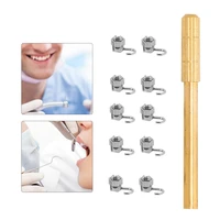 10pcs dental inserted orthodontic activity crimpable hook stop lock dental fastening tool accessory disinfection used repeatedly