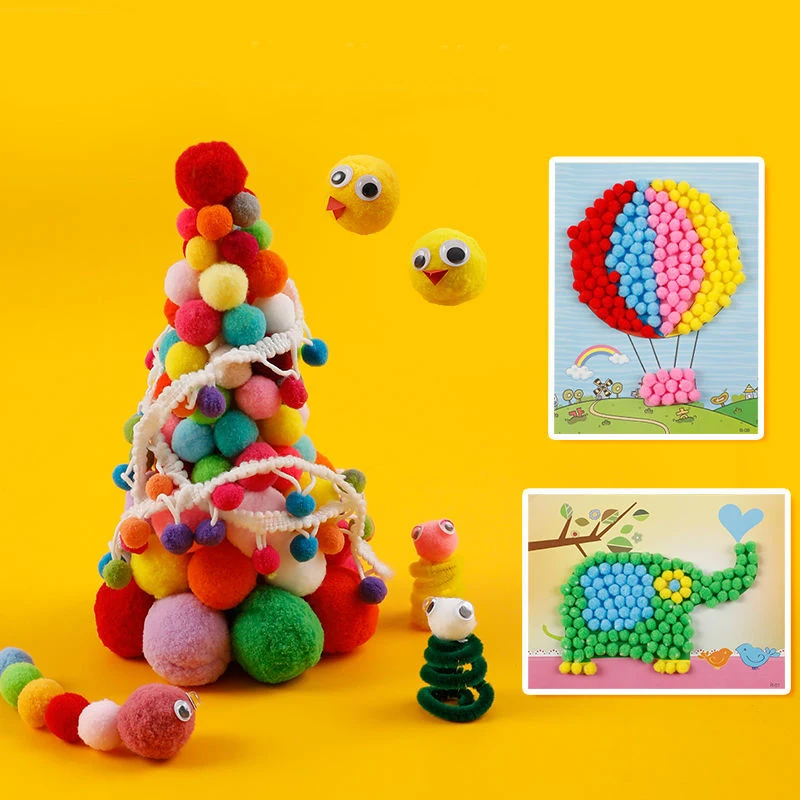 Мягкие помпоны для творчества 8-30 мм детей обучения рисования рукоделия