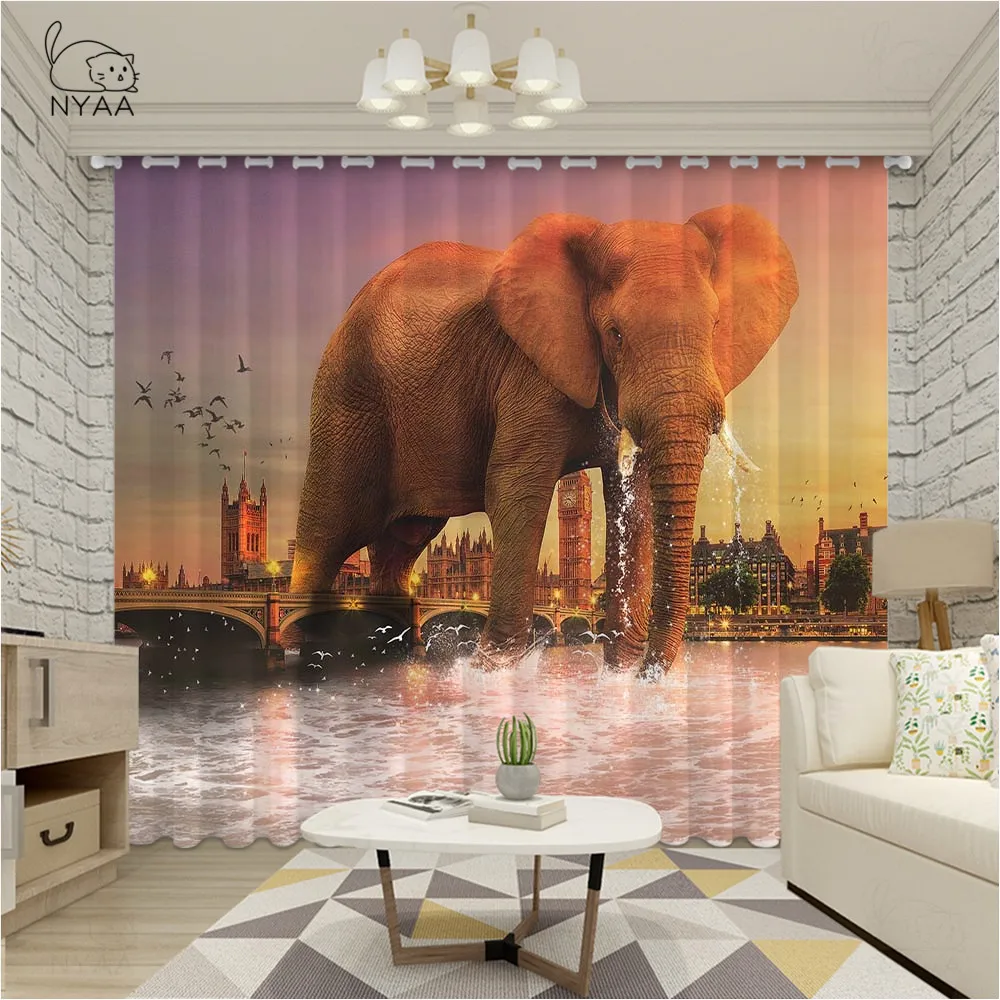 

NYAA этнические ветрозащитные африканские занавески на окна с натуральным слоном ткань для гостиной занавески домашний декор ультратонкие м...