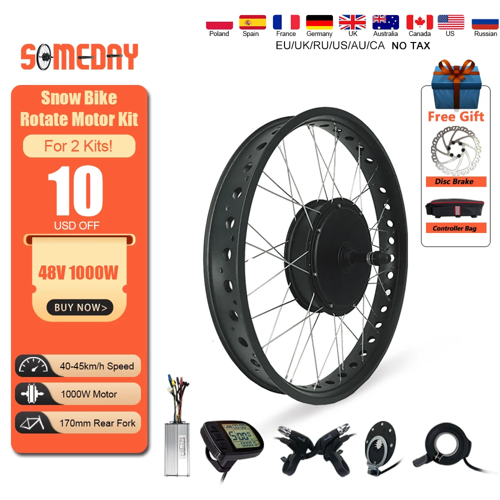 Когда-нибудь Снежный велосипед Conversion Kit с 48V 1000W 20 &quot26'' толстыми покрышками