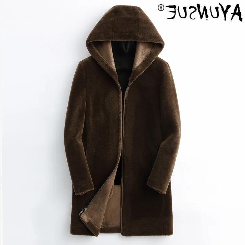 

Genuine men's coat, 100% wool jacket, shearer, long wool coat, kurtki, Zimmer