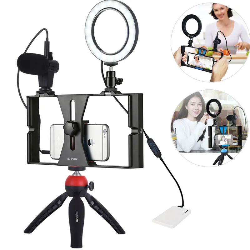 PULUZ мобильный телефон держатель стабилизатора с мини-триподом крепление для