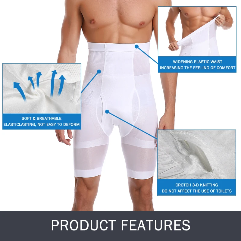Men's Slimming Body Shaper Waist Trainer High Waist Shaper Control Panties Compression Underwear Abdomen Belly Shaper Shorts
