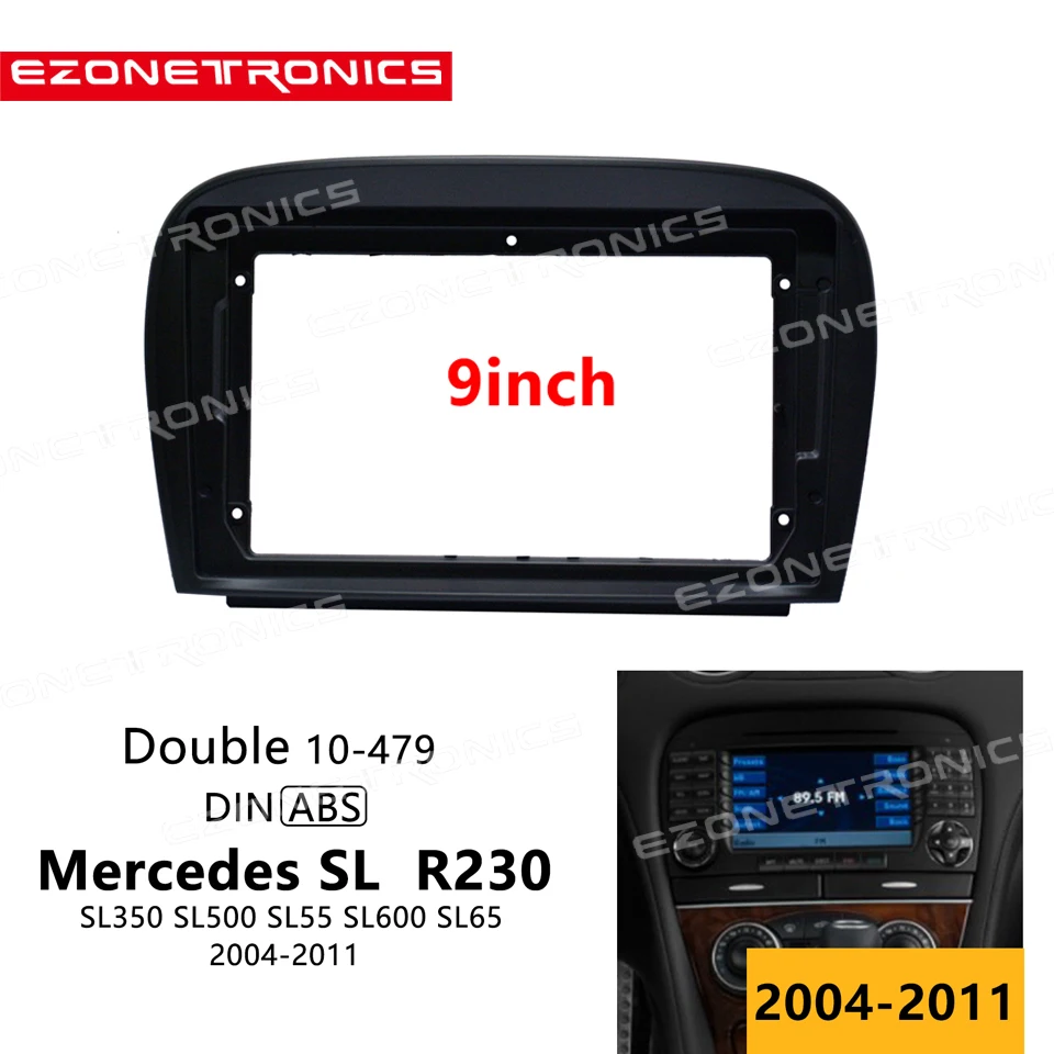 

Car DVD Frame Audio Fitting Adaptor Dash Trim Kits Facia Panel 9" For Mercedes-Benz SL R230 SL350 SL500 SL55 SL600 SL65 2007-11