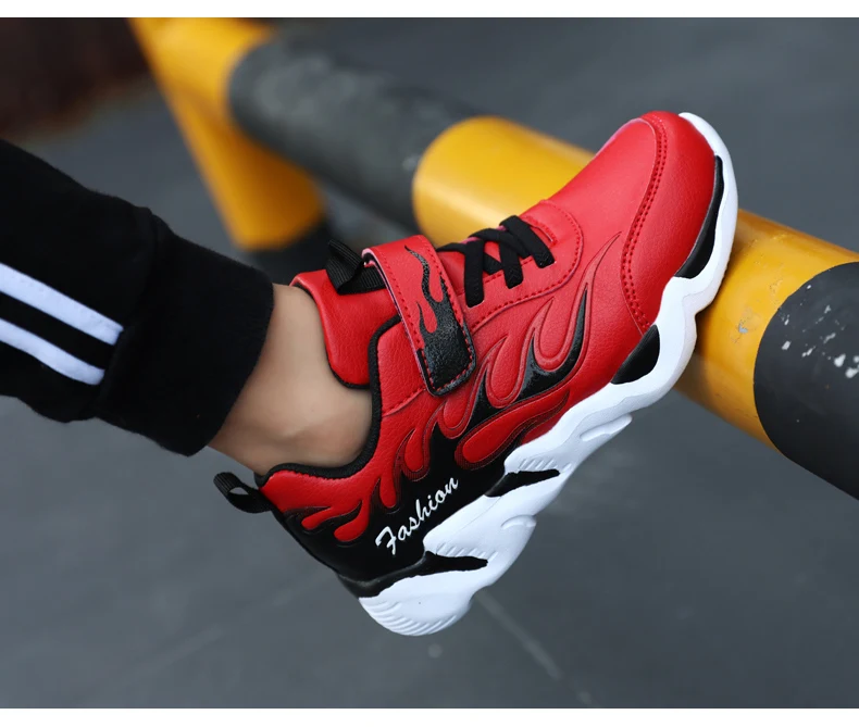 Leather Boys Sneakers For Children Shoes Kids Sneakers Girls Casual Shoes Anti-slippery Running Sport Hook&Loop sapato infantil