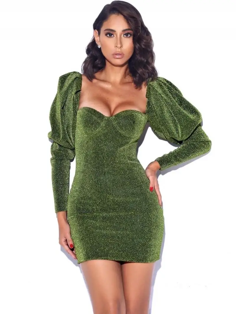 

2021Summer Women Dress Corset Dress Green Sexy Sling Sleeveless Miniskirt Chiffon Casual Commuter Clothes Party Dress Tight Club