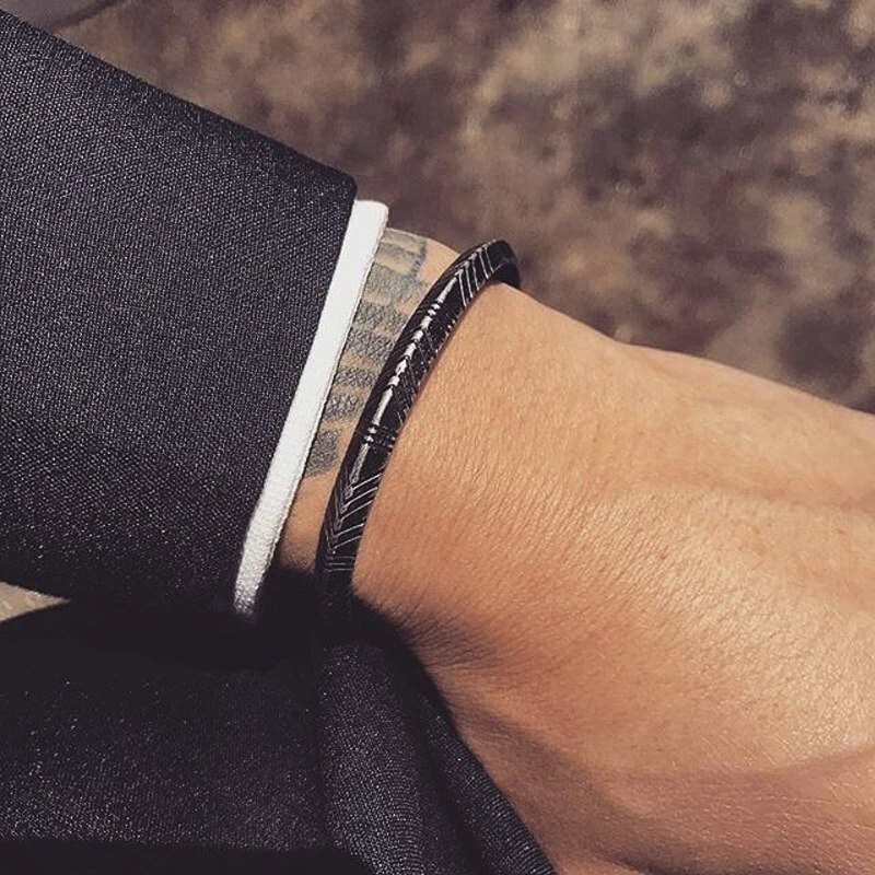 C браслет для мужчин из нержавеющей стали стильный и элегантный стиль винтажные