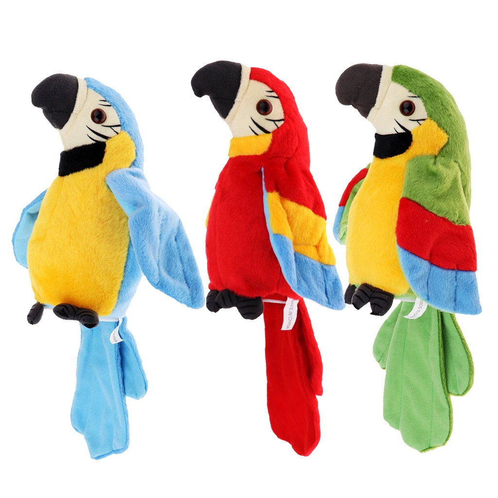 Симпатичный Электрический говорящий попугай плюшевая игрушка разговорная