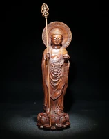 9 china lucky old boxwood handmade statue sakyamuni medicine buddha station lotus platform enshrine the buddha