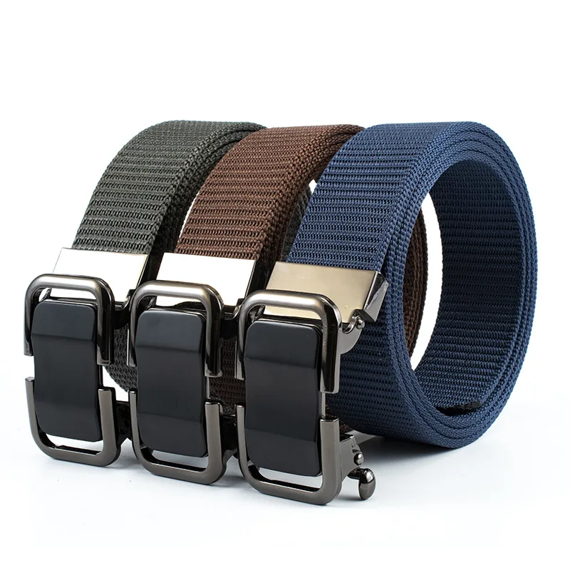 New toothless automatic buckle belt nylon canvas belt outdoor leisure trouser belt business trousers jeans versatile