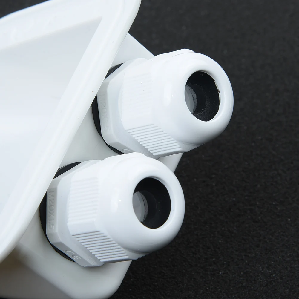 

1pc New White Roof Wire Entry Gland Box Accessory Double Hole Solar Panel Cable