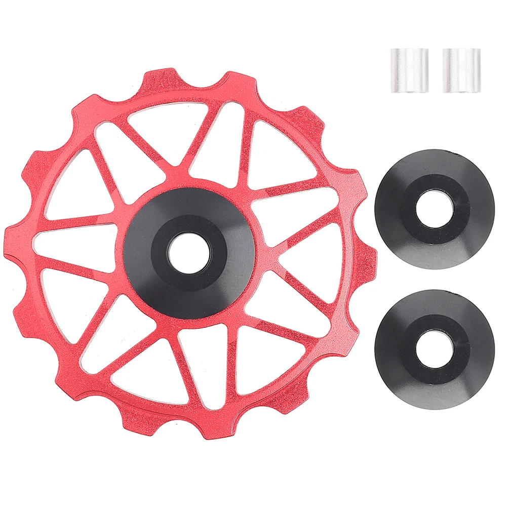 

14T Red Mountain Road Bike Metal Ceramics Bearings Rear Derailleur Guide Roller Cycling Equipment(14T Mountain Bike Metal