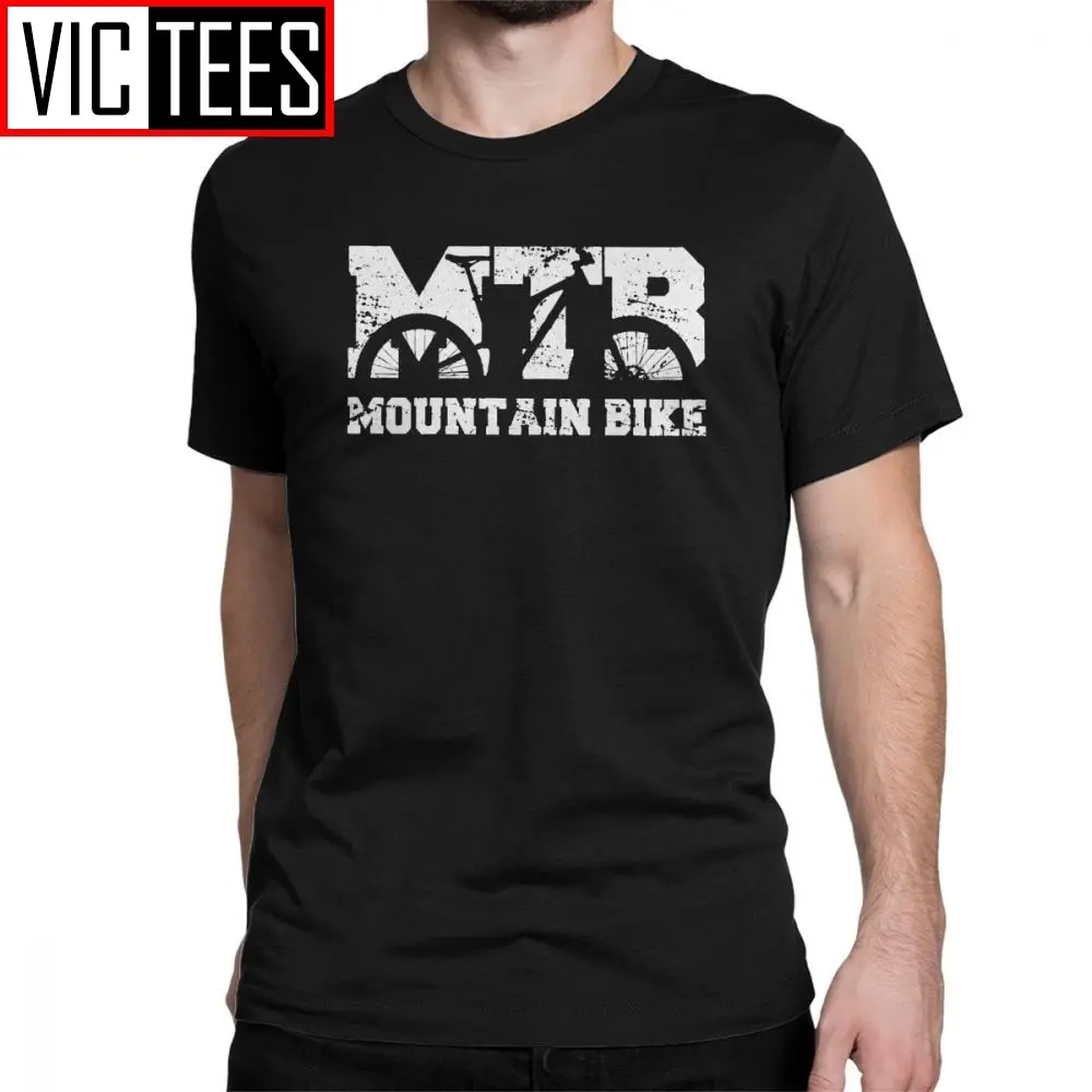 Mountain Bike Vintage MTB Design T-Shirt Man Short Sleeves Funny Tees Pure Cotton Clothes T Shirt for Men