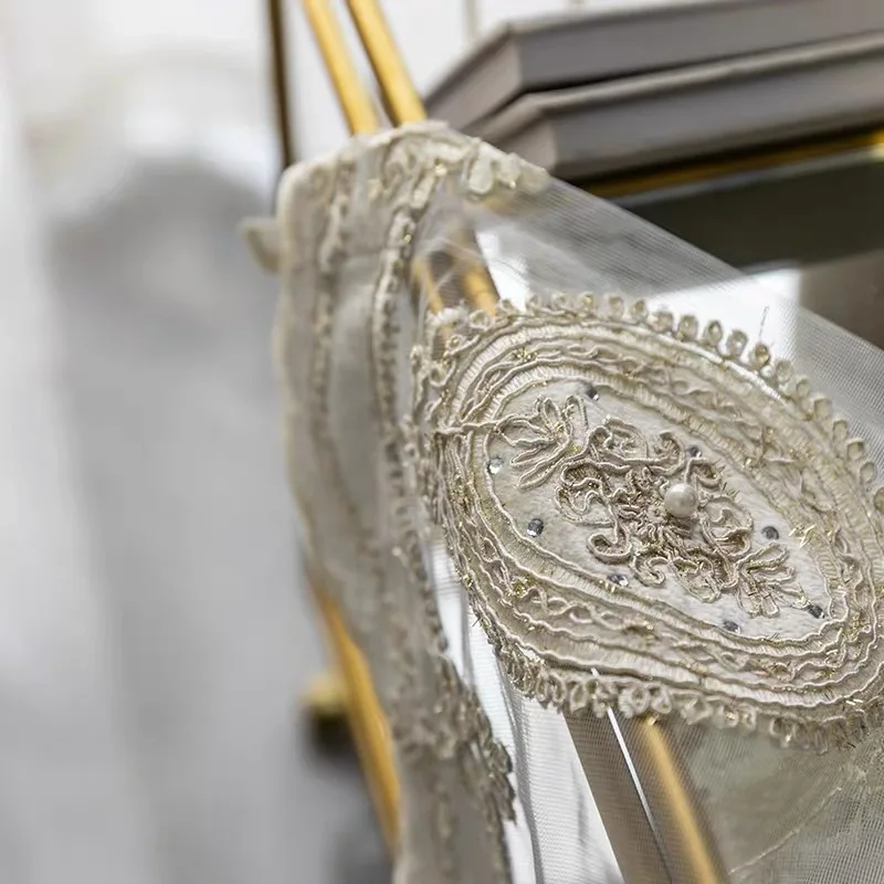 2020 Новые шторы в европейском стиле роскошные вышитые бисером тюлевые для