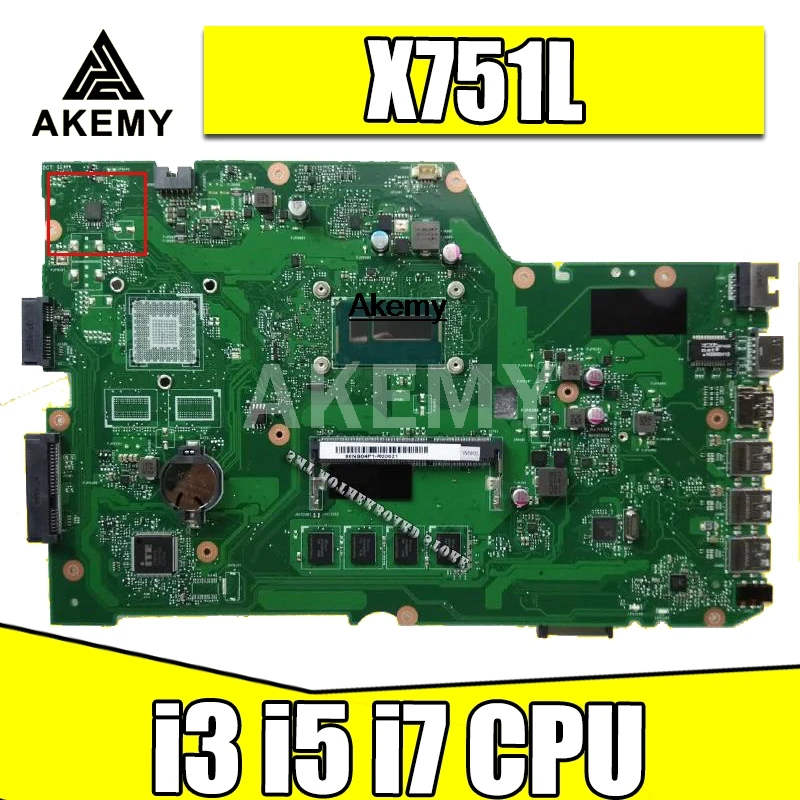 Материнская плата X751LA для For Asus X751L K751L K751LD R752L X751LK X751LN X751LD X751LX X751LJ X751LB I3/ I5/i7 CPU