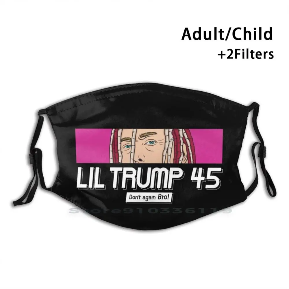 

Забавная моющаяся маска для лица Lil Трамп 45 для взрослых и детей с фильтром, американский Американский хип-хоп раппер Lil Yachty Lil
