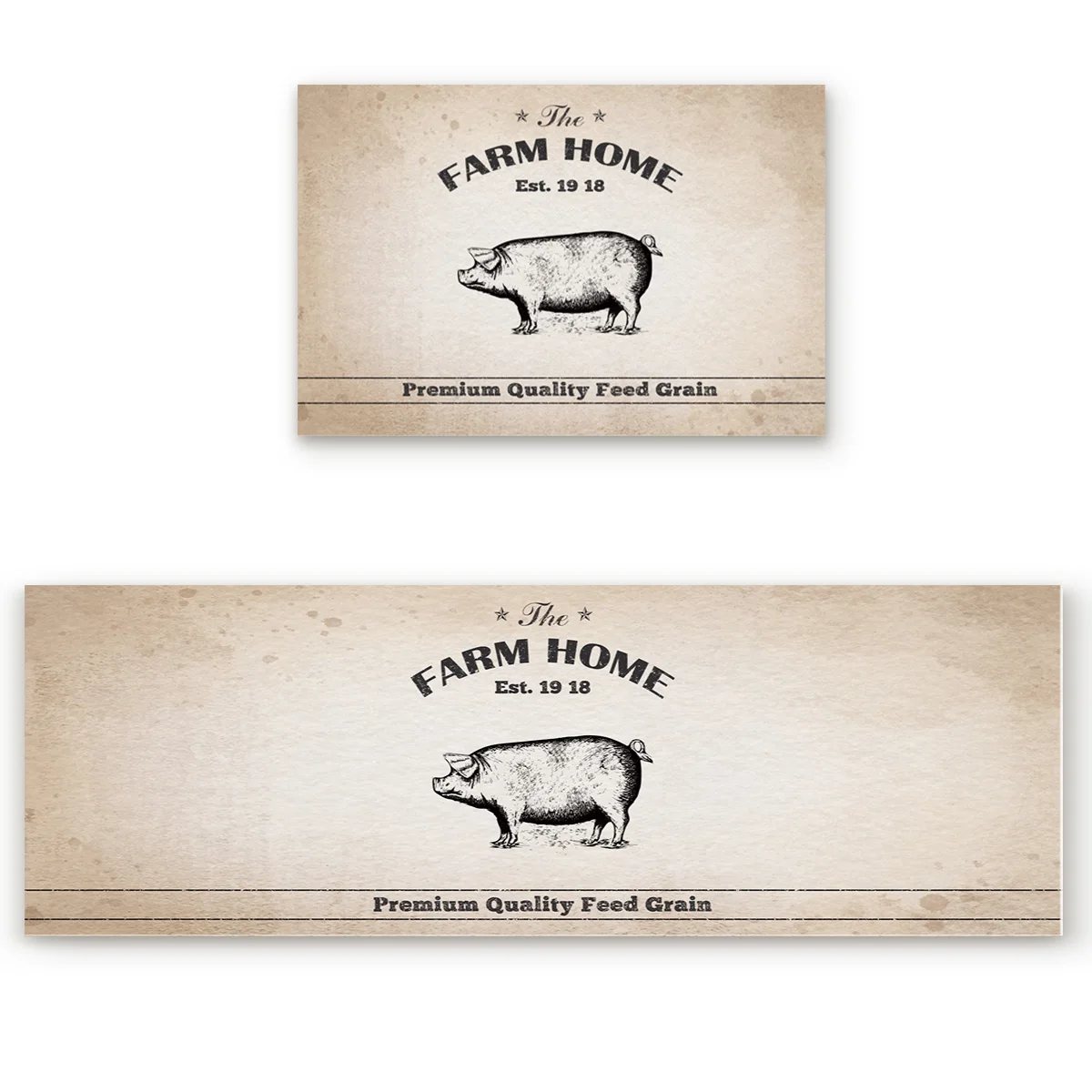 Коврик для кухни в деревенском стиле с изображением коричневой свиньи 2 шт./компл.