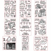 seasons greeting christmas transparent silicone clear stamp for scrapbooking diy craft decoration soft stamp photo album 30