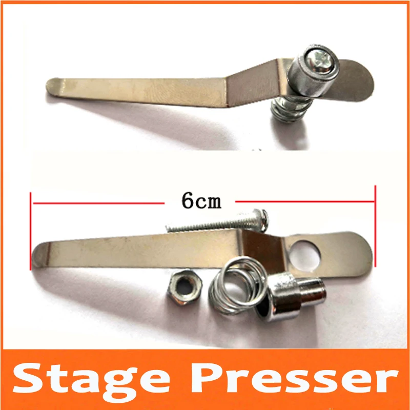 

2pcs 6cm Stereomicroscope Biological Microscope Stainless Steel Tablet Specimen Slides Working Stage Presser Holder Slides Clips