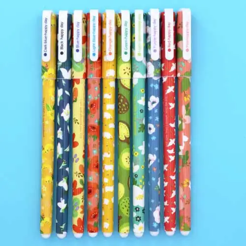 K-Romantic garden 10 Pcs/Color Gel Pen Unicorn Flamingo Animal Starry Sky Flower Kawaii Pens Cute Korean Stationery Painting School Supplies - Цвет: K-Romantic garden