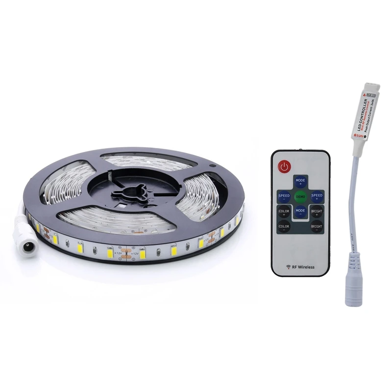 

Controller RF Remote And Dimmer For RGB LED Strip DC 5-24V With 5M 14.4W/Meter SMD 5630 300 Leds Strip Ribbon