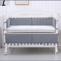 4 pcs solid color baby crib bumper newborn cot protector pillows infant bed cushion mat nursery bedding room decor a5yc