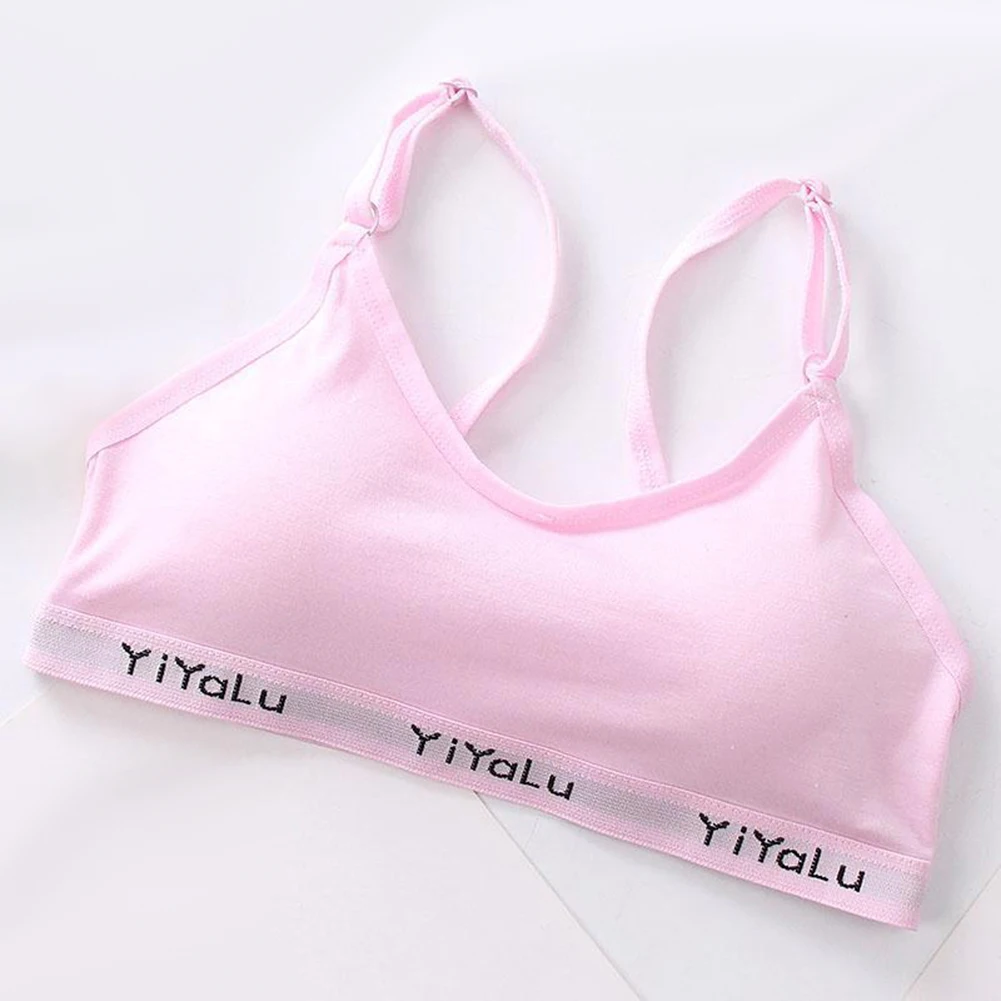 Спортивный бюстгальтер из хлопка для девочек Бюстгальтер детей подростков