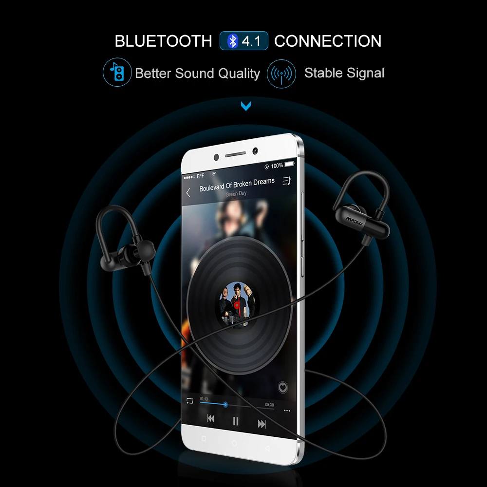 Mpow QY11 Bluetooth наушники беспроводные шейные спортивные с шумоподавлением