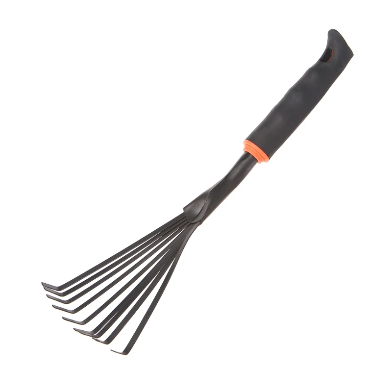 

1Pc Portable Mini 9 teeth Steel Rake For Home Garden Transplanting Tool N1HF