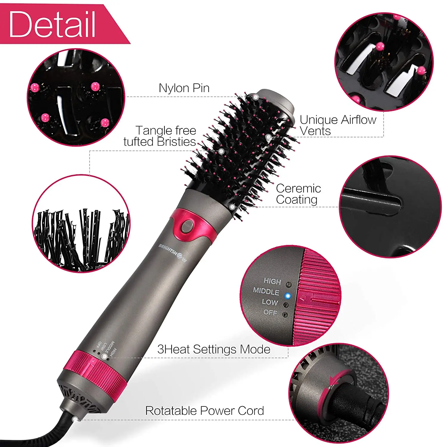 

One Step Hair Dryers And Volumizer Blower Professional 3-in-1 Hair Dryers Hot Brush Blow Drier Hairbrush Styling Tools Style