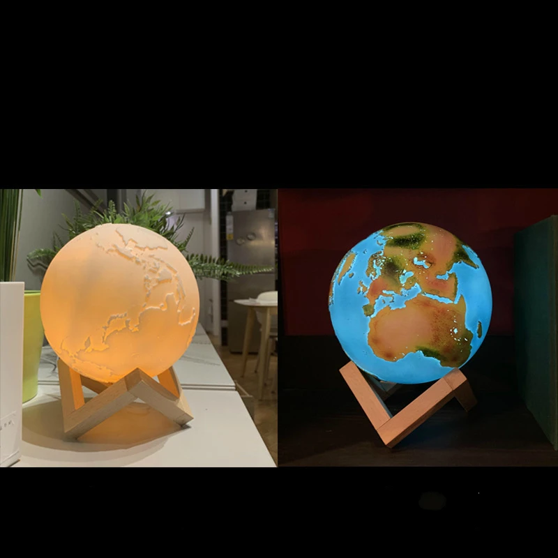 Hinnixy 3D Earth Ночная лампа увлажнитель воздуха Очистка ароматерапия Бесшумная
