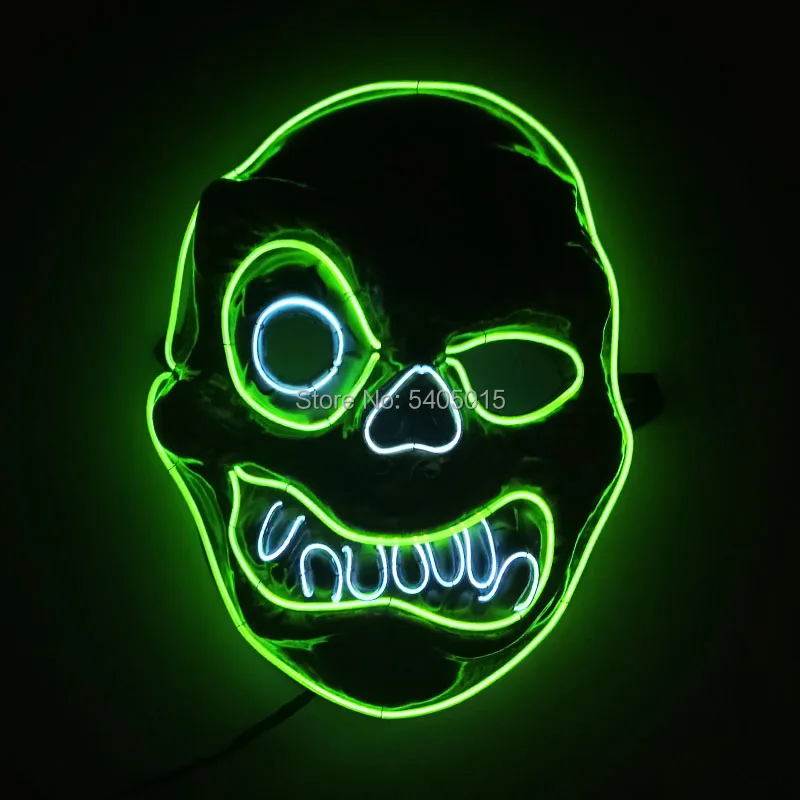 

New Style EL Wire Mask Mixed Colors Plastic Glow Party Supplies For Halloween Holiday DIY Decoration