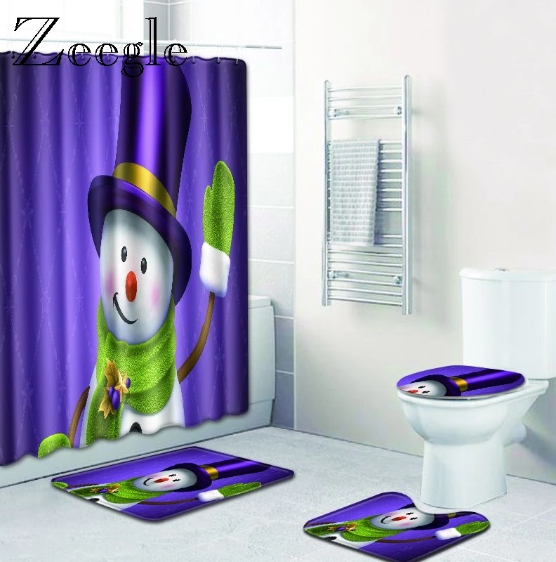 

Zeegle Рождественские Носки с рисунком; Рождественский Ванная комната коврики и ковры Memory Foam коврик водопоглощающий коврик для ванной комнаты...