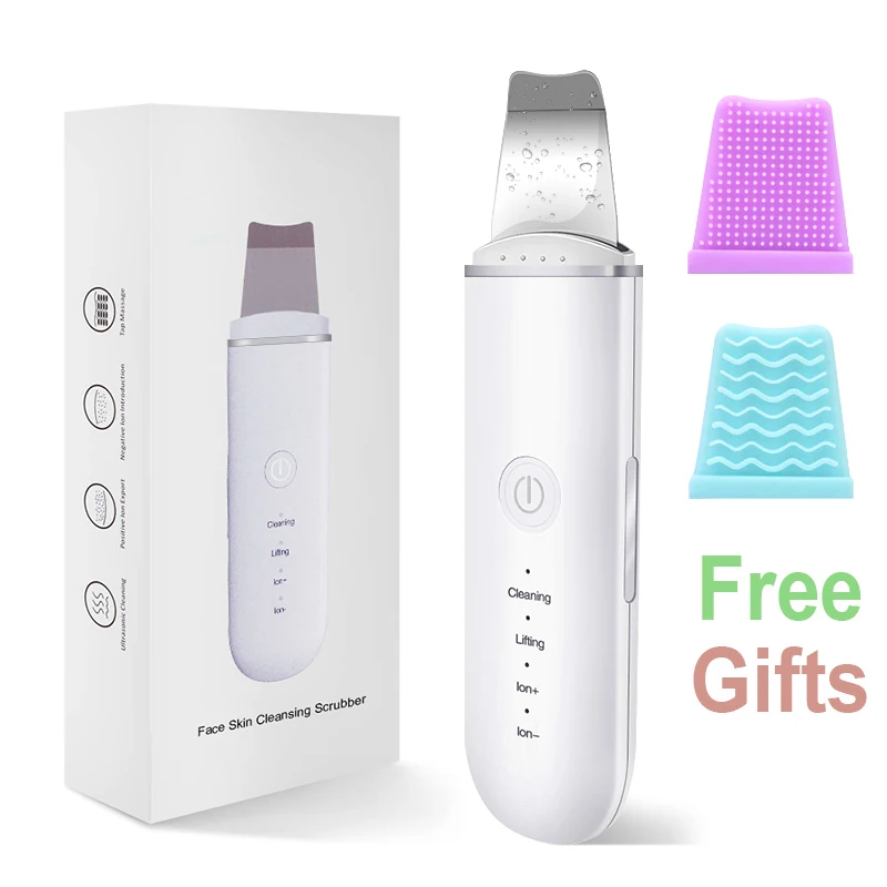 

Ультразвуковой скребок для кожи, вибрирующий шпатель для лица, скребок для удаления черных точек, скребок для лица, лопатка для очистки, кав...