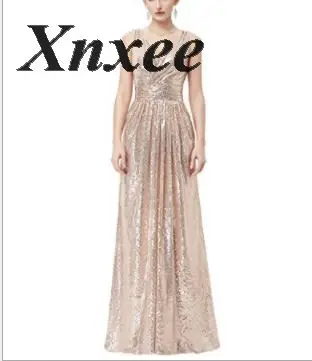 Xnxee Vestidos сексуальное одноцветное длинное платье без рукавов с v-образным вырезом женские платья модное праздничное платье Xnxee - Цвет: Шампанское
