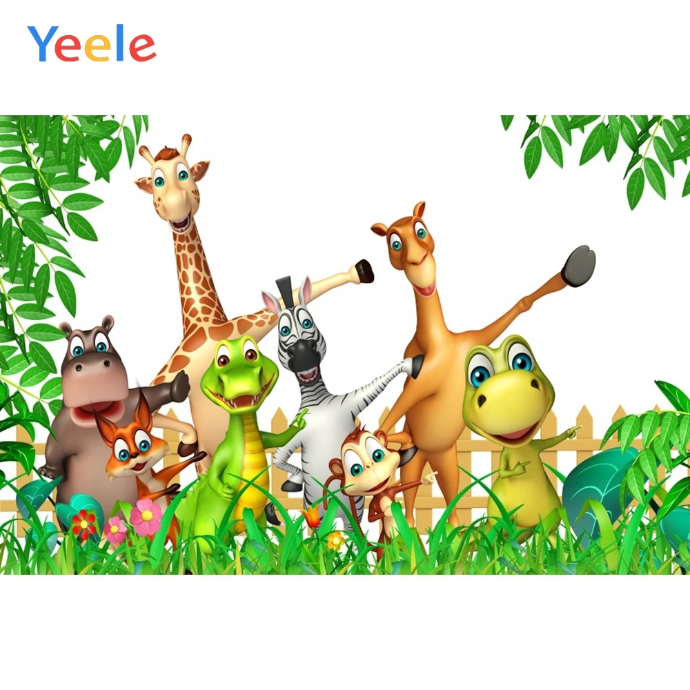 Джунгли Вечеринка лес дикие животные ребенок душ портрет фото фон на заказ день