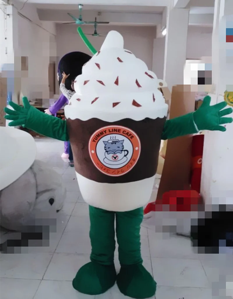 

Plush Mascot Costume Summer Ice Cream Dress Up Costume Props Show Cone Sundae Cosplay Cartoon Doll Clothes