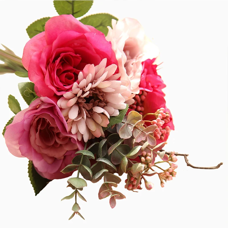 

Artificial Flowers Rose Bouquet Gerbera Mixed Bouquet Wedding Handhold Flowers Home Wedding Decoration Artificial Flowers