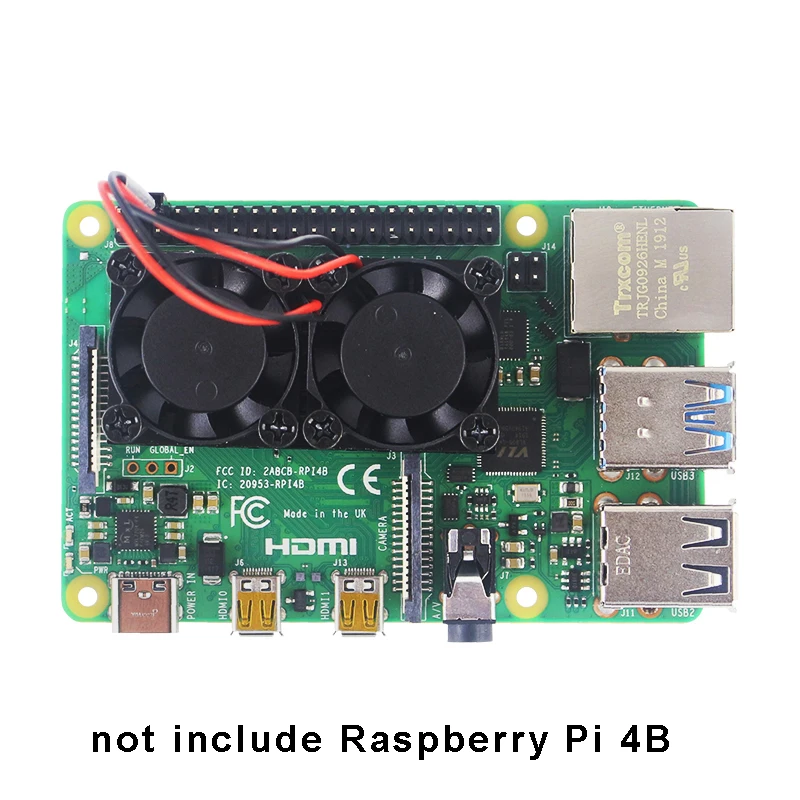 Raspberry Pi 4 Модель B двойной охлаждающий вентилятор радиатор с радиатором для RPi