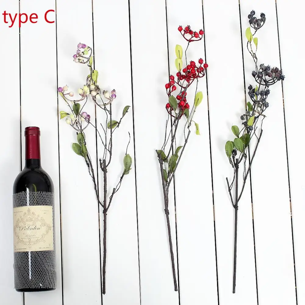 1 шт. Гибкий Длинный мягкий стебель красивый Искусственный Буш ветка ягод